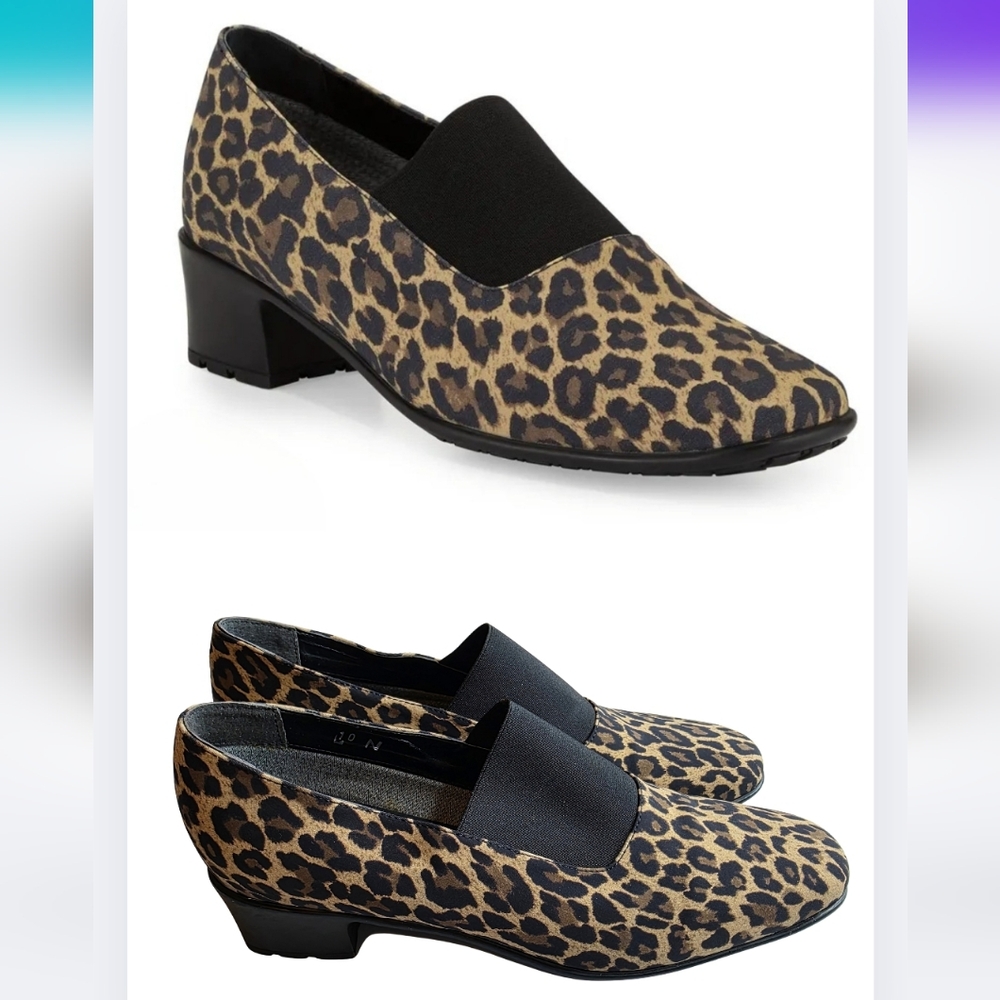 NEW Sesto Meucci Waterproof Leopard Pumps Camel Size 10 Fall Neiman Marcus *Ay